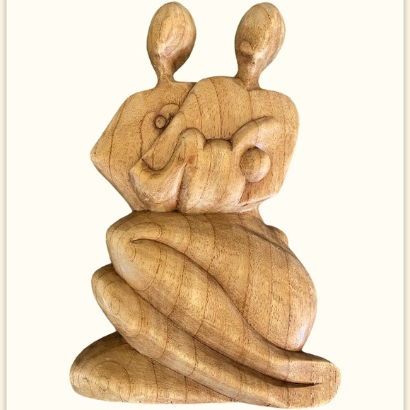 Other - Parents and Baby Solid Wood Sculpture